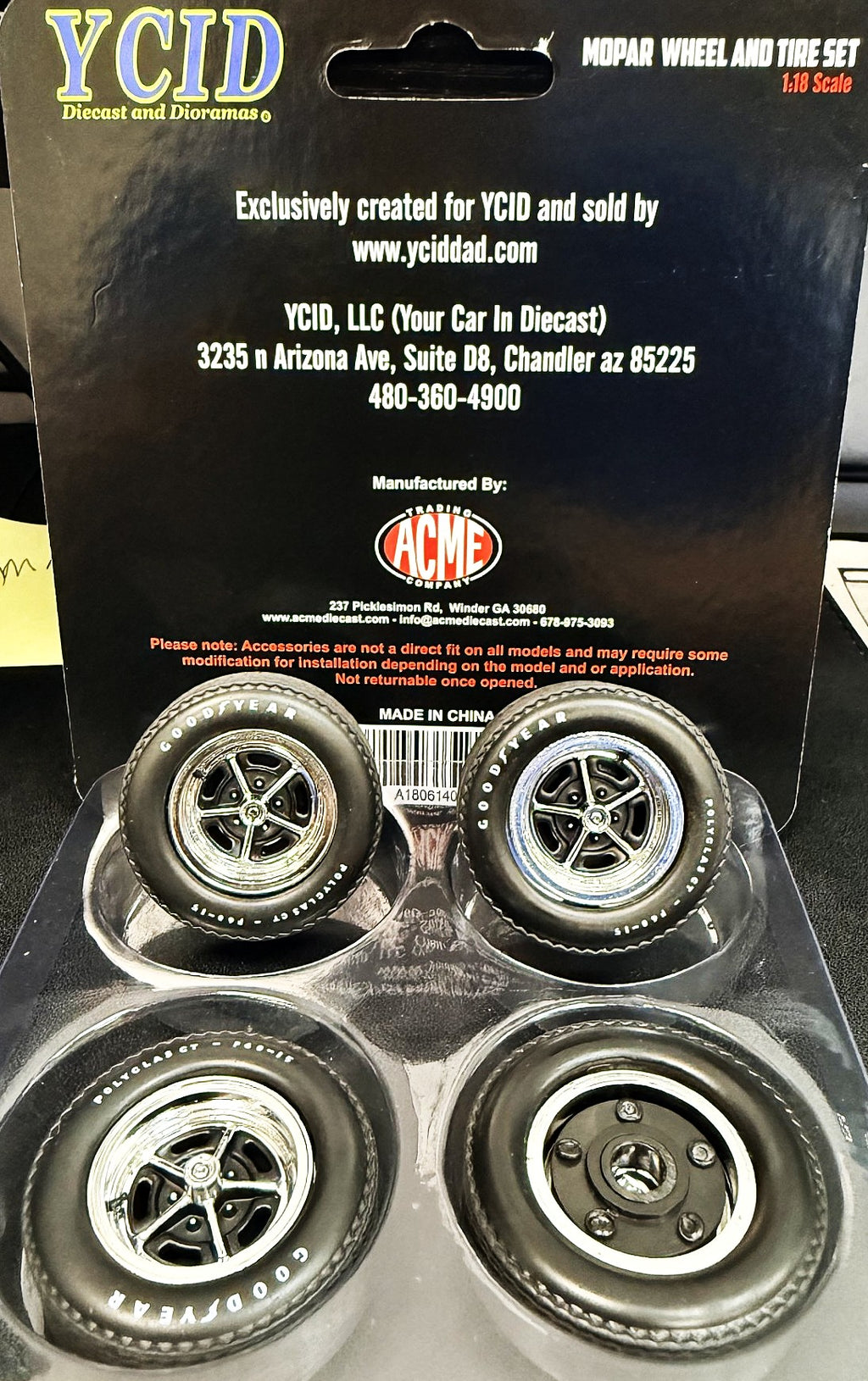 YCID, stock Mopar Magnum 500 wheel set with Goodyear Tires